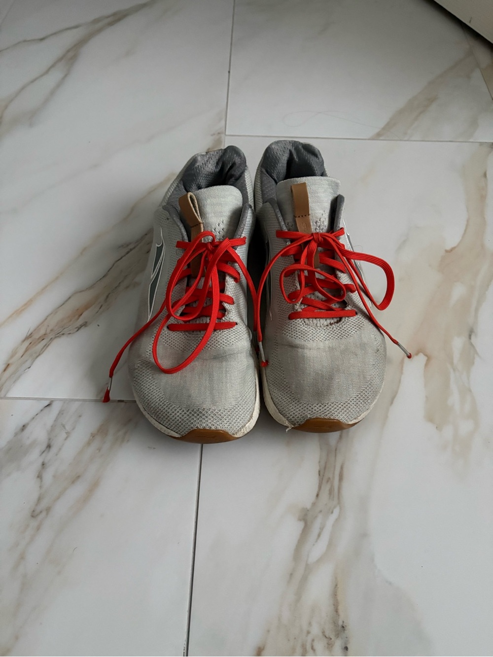 Altra Gray Zero Drop Athletic Sneakers with Orange Laces